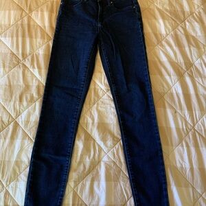 J. Crew Dark Blue High Waisted Skinny Jeans Size 28T